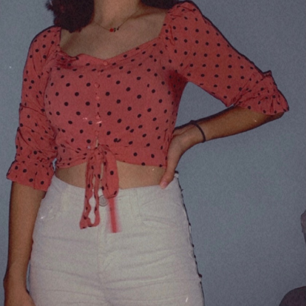 Pink cropped top